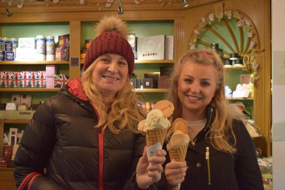 Even in bobble hat weather, this mother and daughter were happy to tuck in to their iScreams