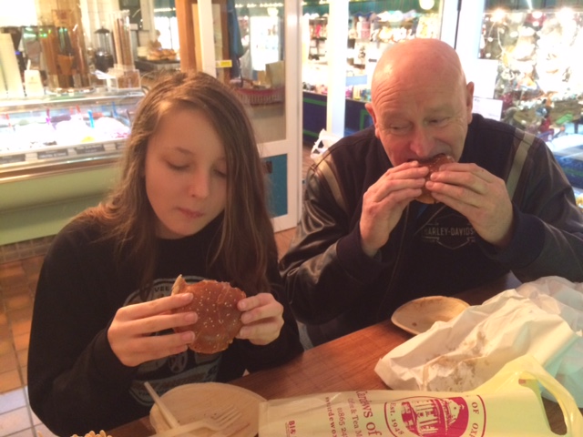 This Father & his Daughter happily tucked into their hot Brioches with Ferrero Rocher gelato